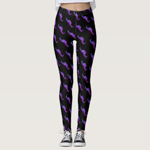 Legging Luvas roxas ombre Bigode padrão preto