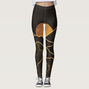 Legging Luxo das montanhas: Elegância da linha do Ouro