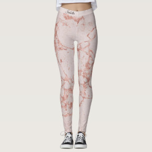 Legging Luxo Rosa Rosa Rosa Esbranquiçada Mármaco Lente Ad