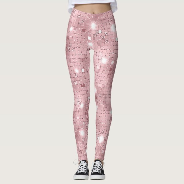 Legging Luxúria brilhando rosa (Frente)