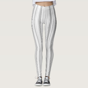 Legging Luz cinzenta branca listrada das listras verticais