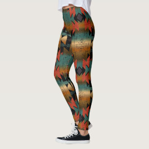 Legging Luz do Sol do Sudoeste Belo Cores de Boho