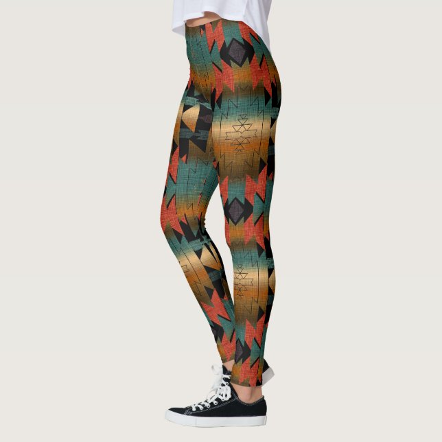Legging Luz do Sol do Sudoeste Belo Cores de Boho (Esquerda)
