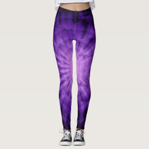 Legging Luz estelar 3D, Chá violeta Cortina Lave Tela K