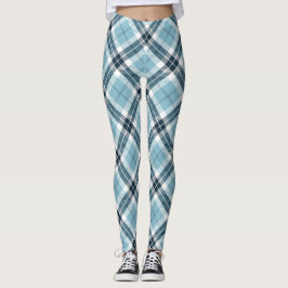Legging Luz - teste padrão azul de Argyle do Scottish da
