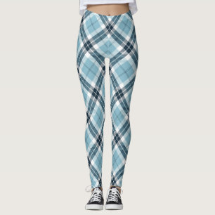 Legging Luz - teste padrão azul de Argyle do Scottish da