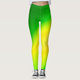 Legging Luz verde-amarela-luz-lua-dupla faixa