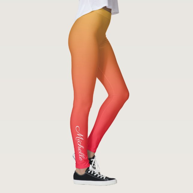Legging Luz vermelha e amarela da chama personalizada (Direita)