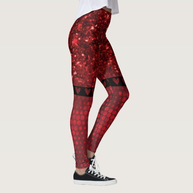 Legging Luzes brilhantes vermelhas profundas (Direita)