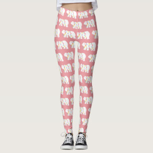 Legging Luzes de Natal do Urso Polar Passam Feriado Rosa