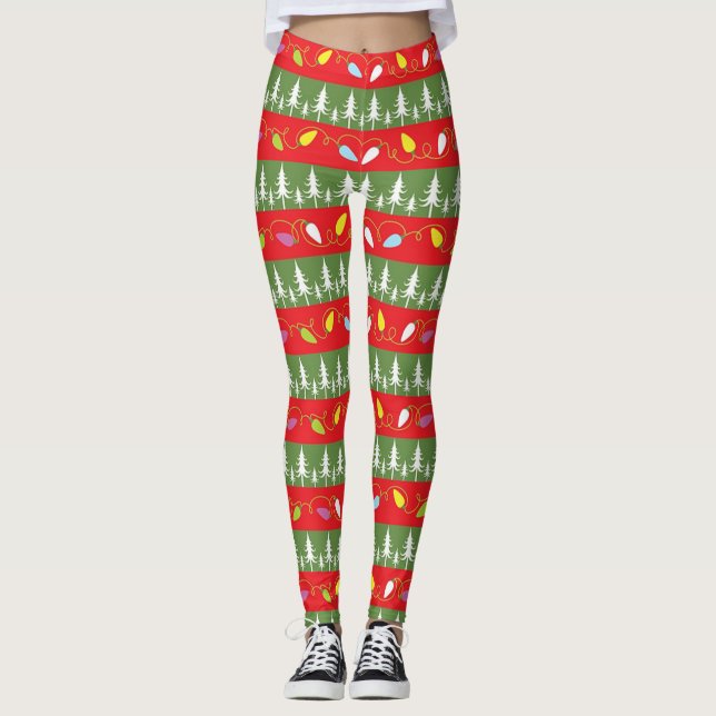 Legging Luzes de Natal e Árvores (Frente)
