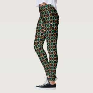 Legging Luzes de Natal no teste padrão colorido dos
