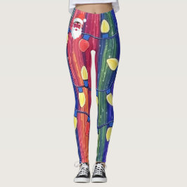 Legging Luzes de Sedução de Purpurina do Papai Noel