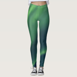 Legging Luzes nortes Aurora Borealis Yoga Calça Verde