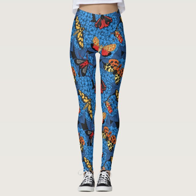 Legging Luzes sobre hidrangea azul (Frente)