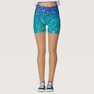 Legging Luzidia Meia Calça Feminina Tom de Pele Azul Verde