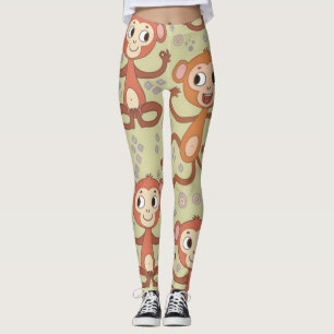 Legging Macacos de animação bonitos