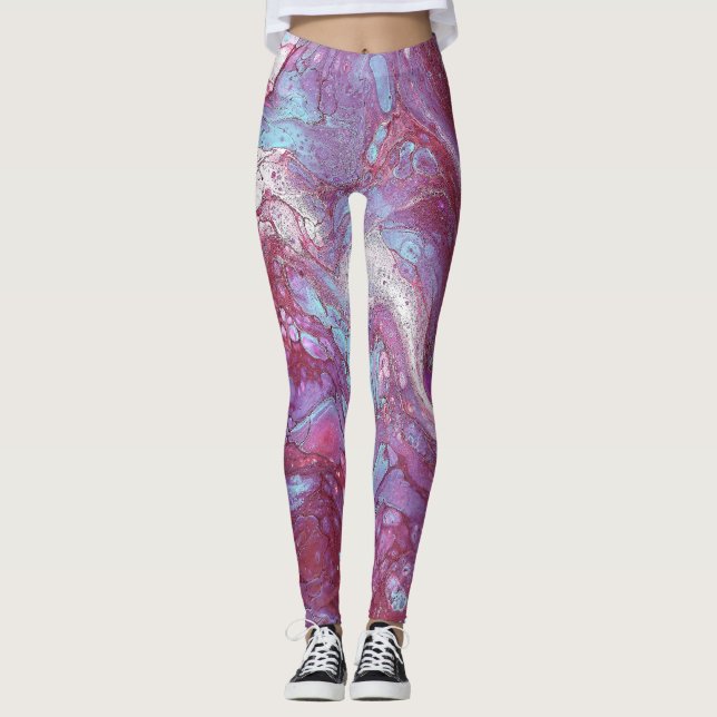 Legging Macaroon 2 Azul e Roxo  (Frente)