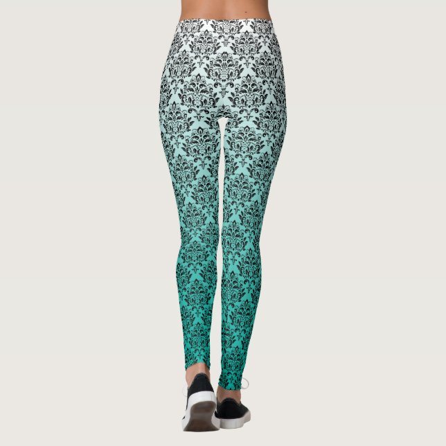 Legging Maçãs pretas em branco a verde (Verso)