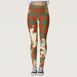 Legging MacGregor Antigo Tartã Escócia Leão Mapa Arte