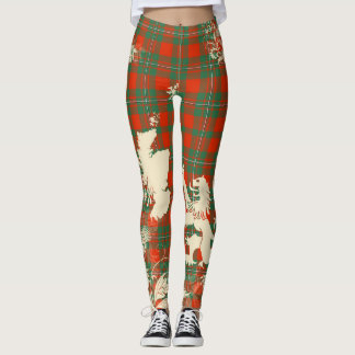 Legging MacGregor Antigo Tartã Escócia Leão Mapa Arte