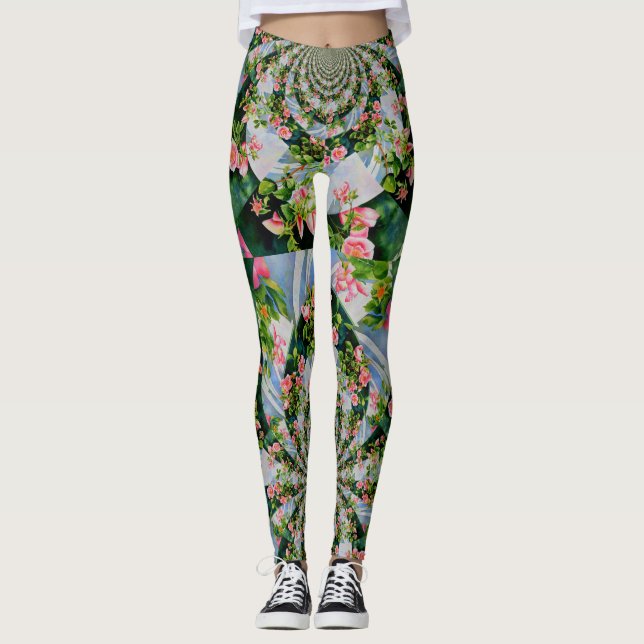 Legging Mackinac rosa mandala Mola d'água (Frente)