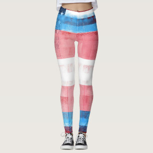 Legging Madeira americana & Paintstrokes da bandeira   do