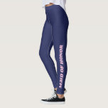 Legging Madrinha de casamento de Festa de solteira em azul<br><div class="desc">Um presente divertido para toda a festa noiva vestir à festa de solteira e muito mais. Tanto o texto quanto a cor do plano de fundo podem ser alterados.</div>