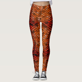 Legging Mãe de bronze de caneleiras da escala do dragão