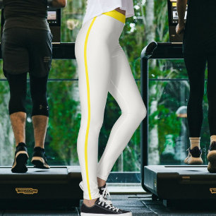 Legging Mãe de Estimação Gata Amante Neutro Listras Amarel