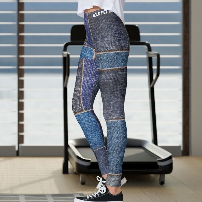 Legging Mãe de Estimação Jeans Azul Desfiado Moderno com R (Criador carregado)