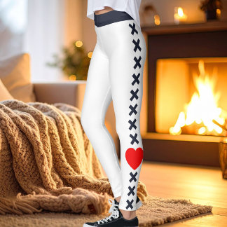 Legging Mãe de Gato Pet Branco Padrão Azul-Marinho Natal A