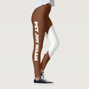 Legging Mãe de Gato Pet Castanha Marrom Branco Texto Perso