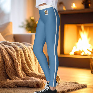 Legging Mãe de Gato Pet Muda Azul Neutro Listrado Personal