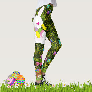 Legging Mães Confortáveis Da Páscoa Bunny Egg Hunt Trab