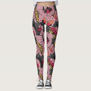 Legging Mães na hidrangea rosa