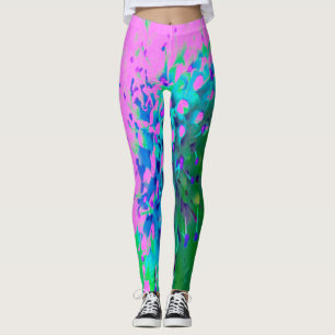 Legging Magenta do Abstrato retrô e ventilador do Verde l