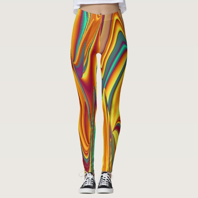 Legging Mágica de Flores de Outono de primavera Verão (Frente)