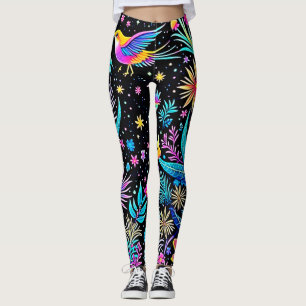 Legging Magical Neon Forest Night Design