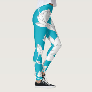 Legging Magnolia Line Art Elegante - Floral Minimalista