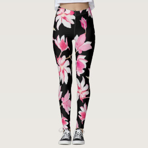 Legging Magnolia Romântica: Negra Aquarela