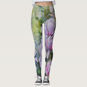Legging Magnólia Serenidade – Arte Floral por Lukian