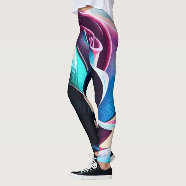 Legging Majestade da Meia-Noite: A Beleza Escura dos Rosas (Esquerda)