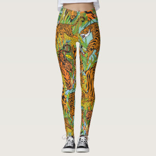 Legging Majestade da Selva: Tigres em meio à Greenerescênc
