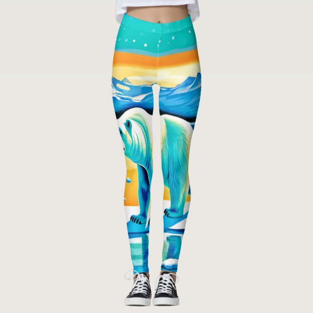 Legging Majestade Polar: Paisagem Ártica (Frente)