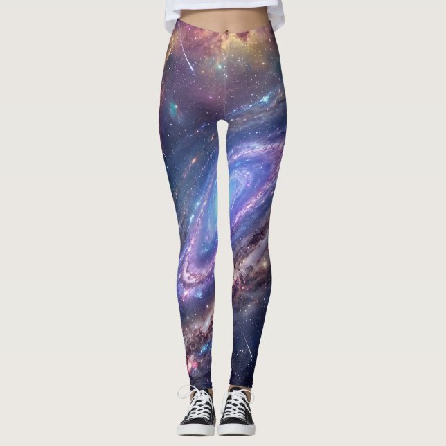 Legging Majestosa Galáxia Espiral Universo (Frente)