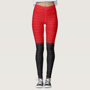 Legging Mala vermelha-preta: armação listrada.