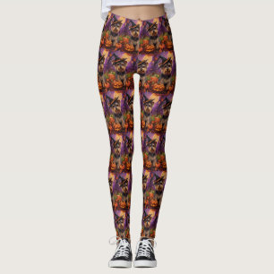 Legging Malandro Biewer Terrier Halloween Witch E Pumpkin
