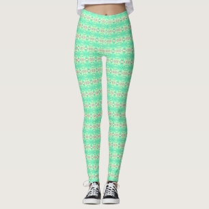 Legging Malhação de Padrões de Deco Cruzado Cor-de-Rosa Ve