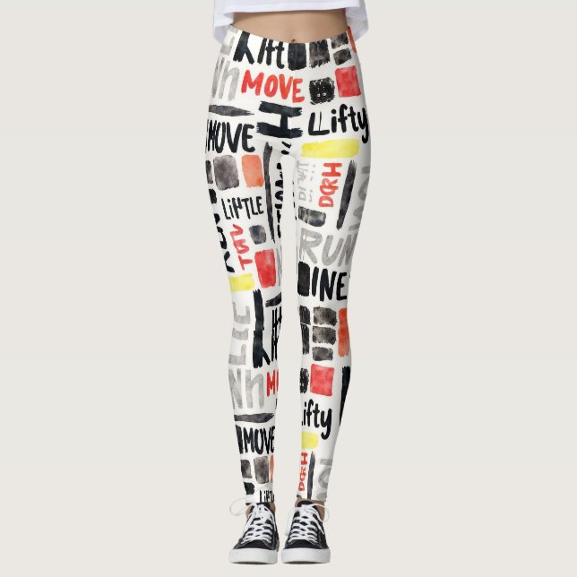 Legging Malhação Executar Mover Padrões Ininterruptos (Frente)